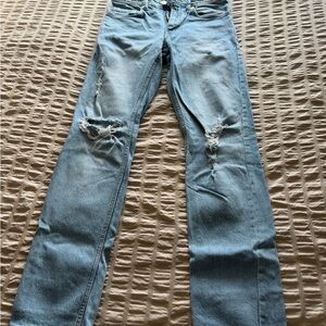 Distressed Light Blue Jeans